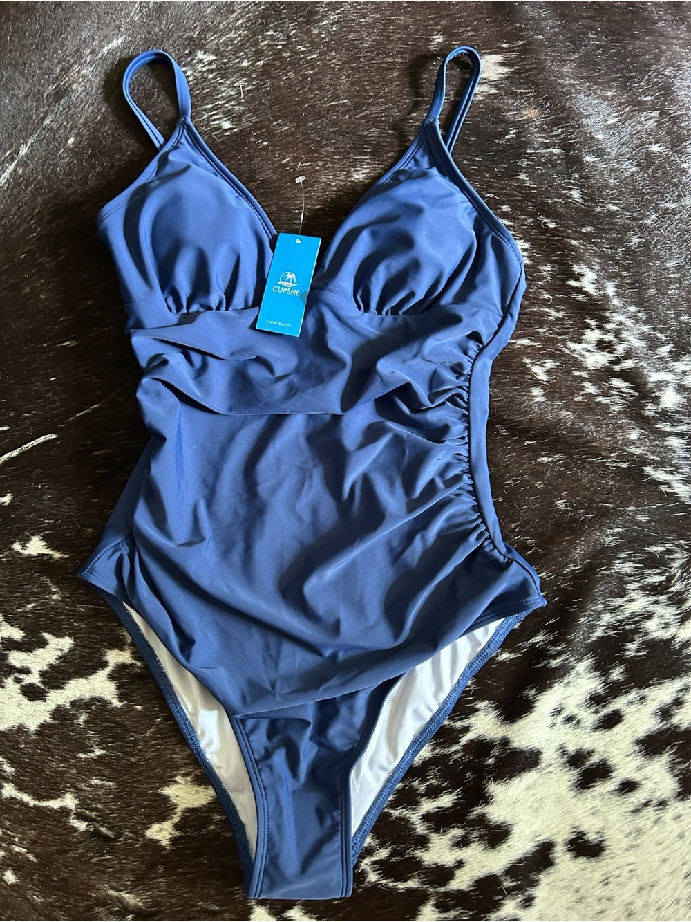 Cupshe Lavender Blue Ruched One-Piece Swimsuit